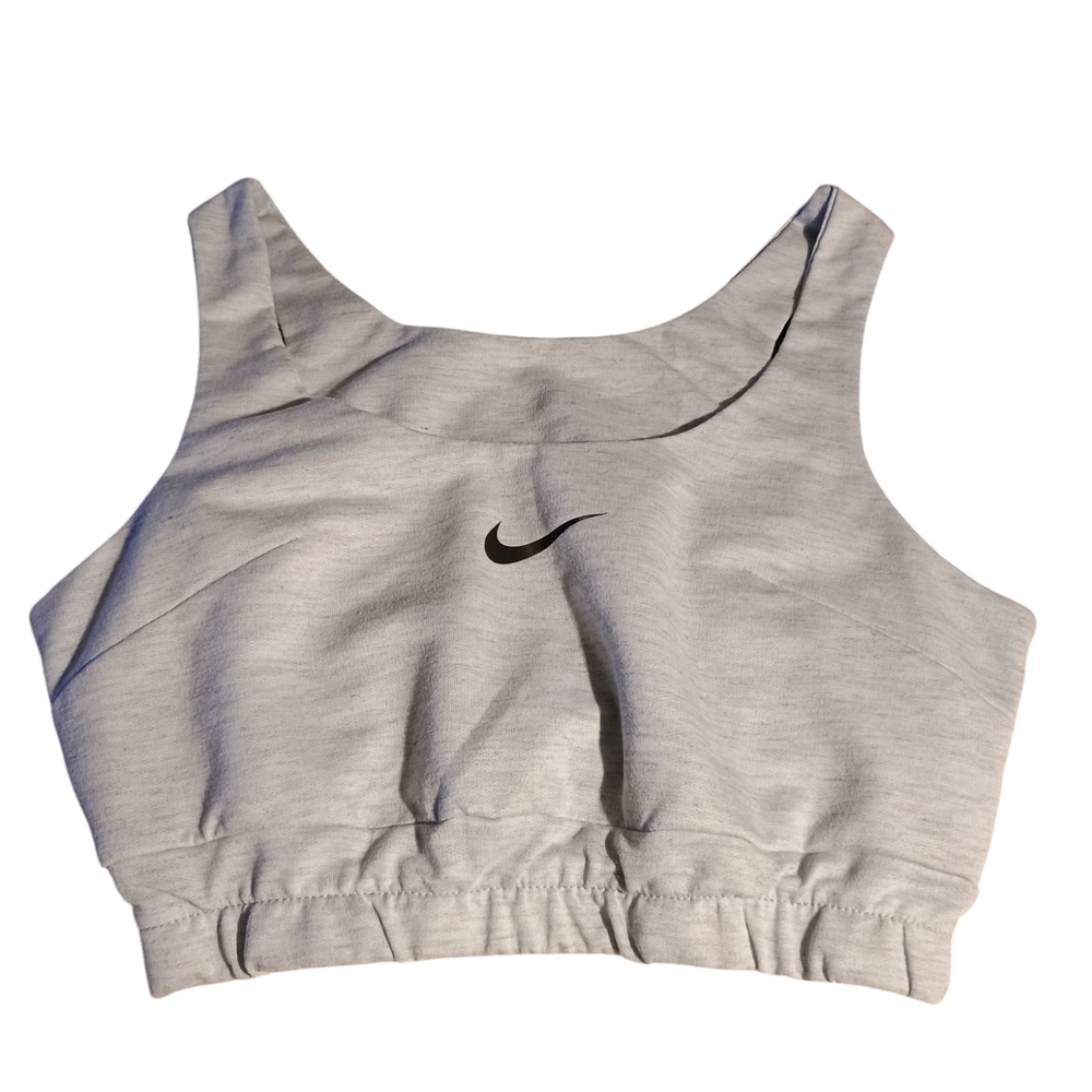 Nike Gray Sports Bra with Wide Straps and Elastic Band